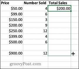 drag down cells in excel