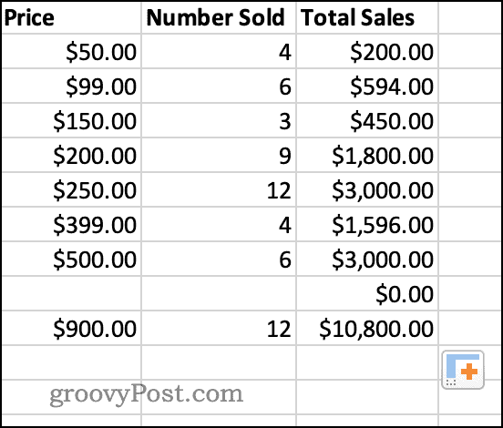 excel filled missing cells