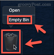 empty trash on mac