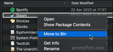 move to trash on mac