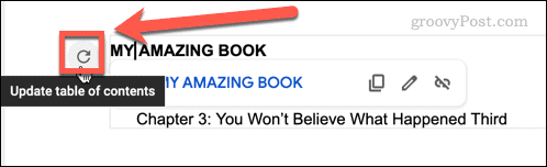 update table of contents google docs