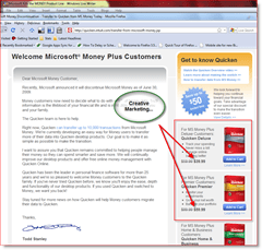 So-called discount for Quicken for existing MS Money customers