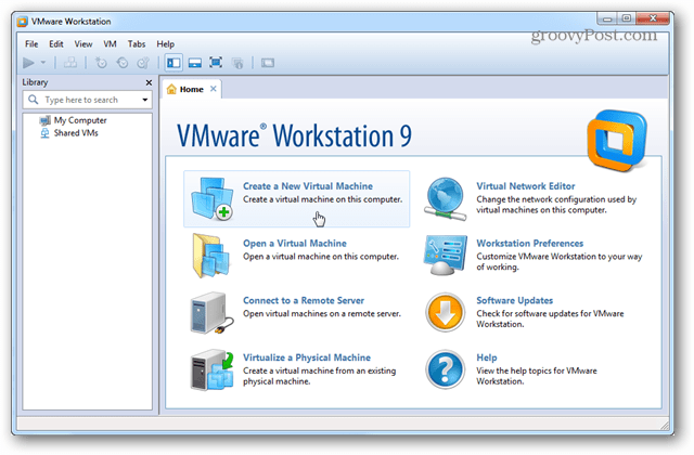 workstation 9 main interface