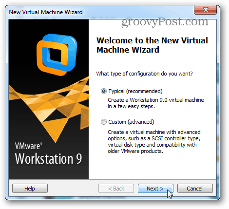 welcome to the new virtual machine wizard