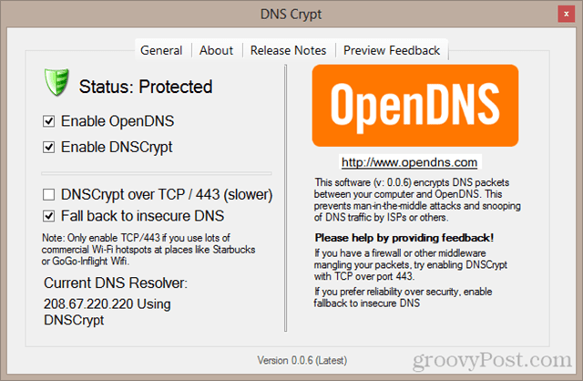 DNS Crypt control panel