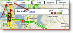 Google Maps Traffic Change Option for Live Traffic