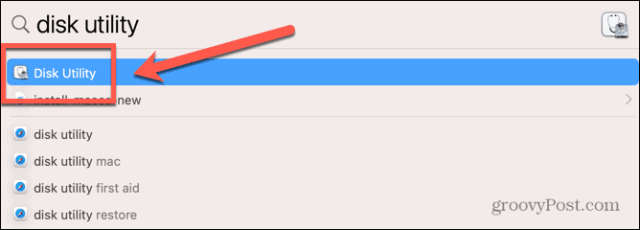 mac spotlight disk utility search