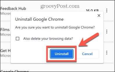 uninstall chrome