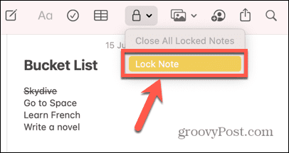 mac lock note