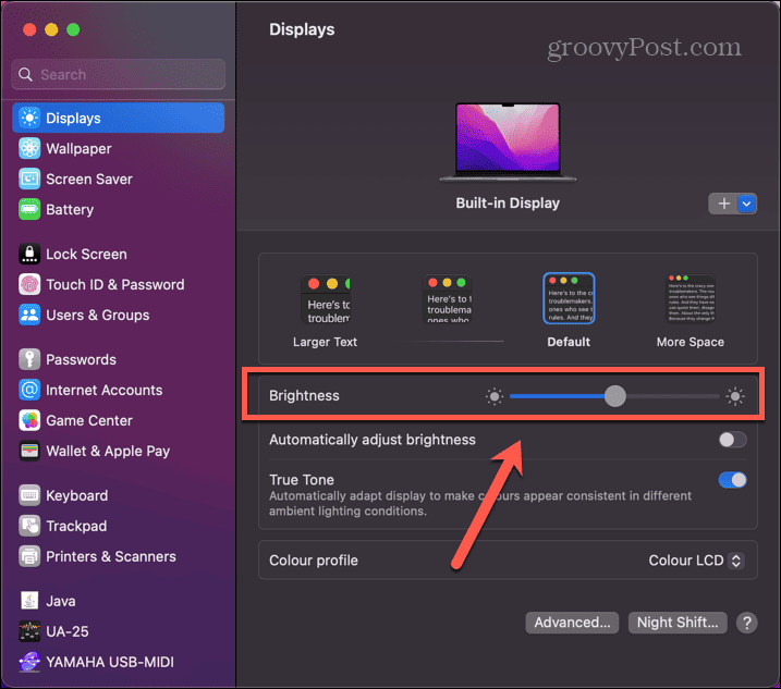 macos manual brightness level