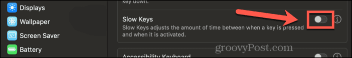 mac slow keys toggle