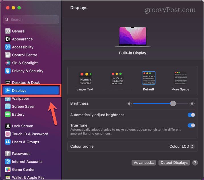 mac displays settings