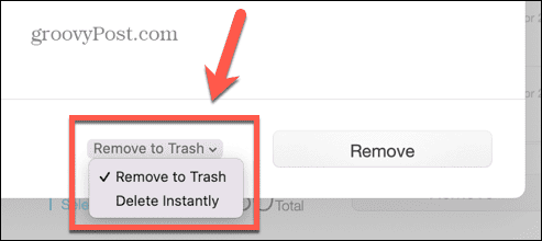 cleaner one pro delete to trash or remove instantly