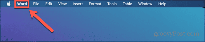 word for mac word menu