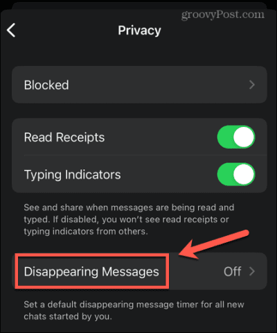 signal disappearing messages