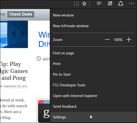 Microsoft Edge Settings