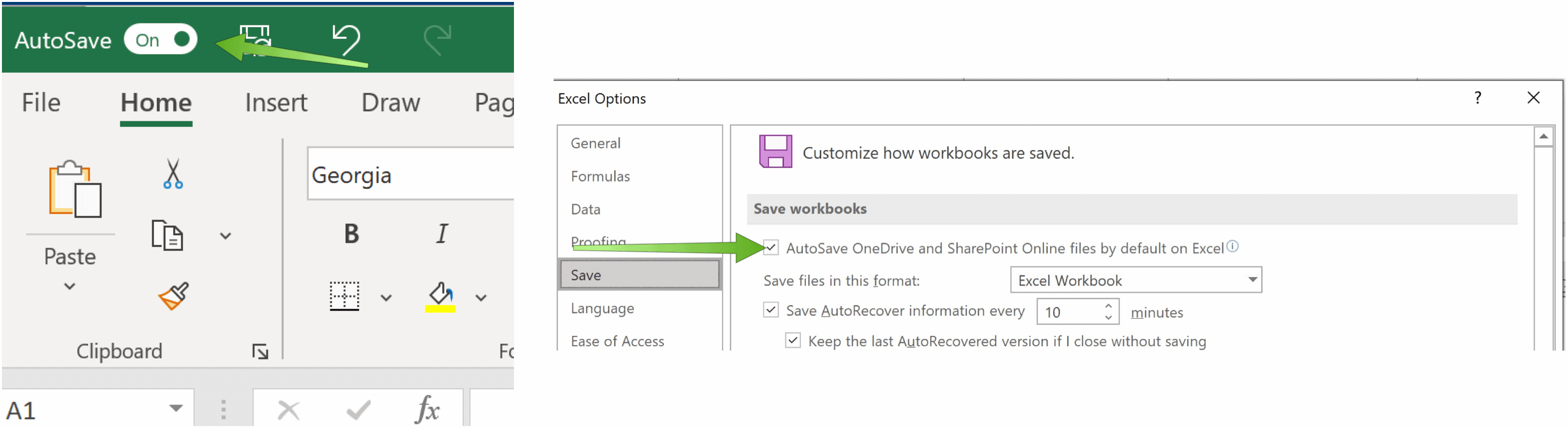 Save Excel Files to OneDrive Microsoft Excel AutoSave