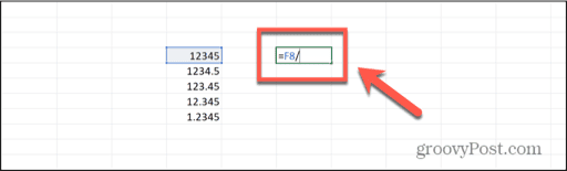 excel divided by