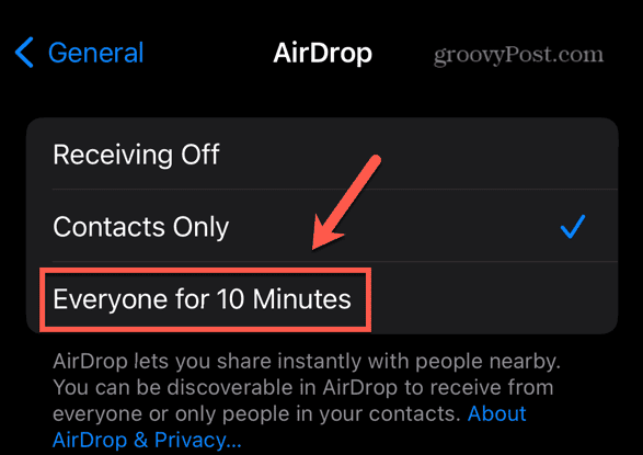 iphone airdrop everyone for 10 minutes