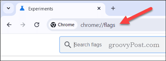 Open Chrome flags settings menu