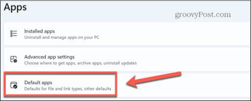 windows default apps