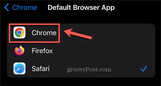 ios set default as chrome