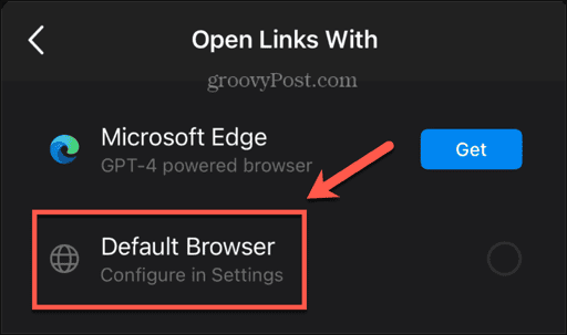 outlook mobile open links with default browser