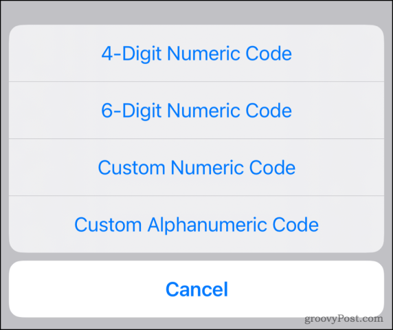 Passcode Options