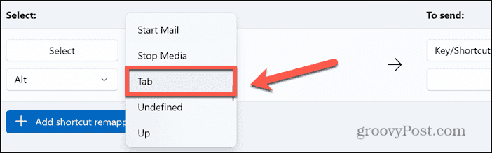 powerkeys select tab