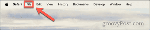 mac safari file menu