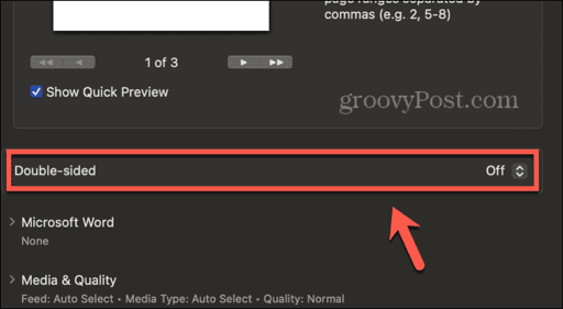 mac word double-sided options