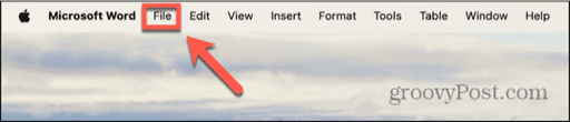 mac word file menu
