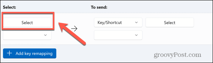 windows select key to remap