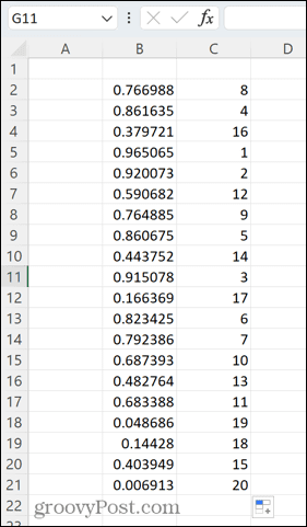 excel rank result