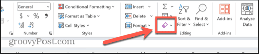 excel eraser tool