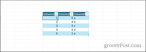 excel table