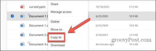 onedrive copy to