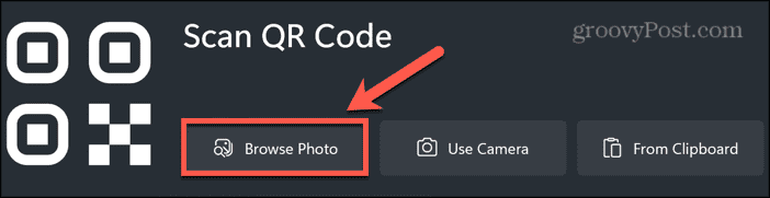 Photo Scan browse photo button