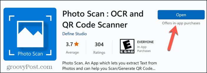 Open Photo Scan app