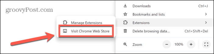 Visit Chrome web store in Chrome