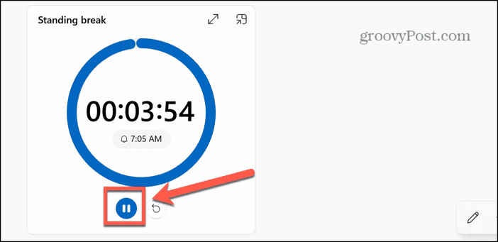 windows 11 pause timer