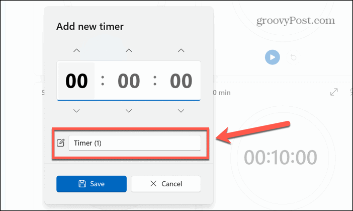 windows 11 timer name