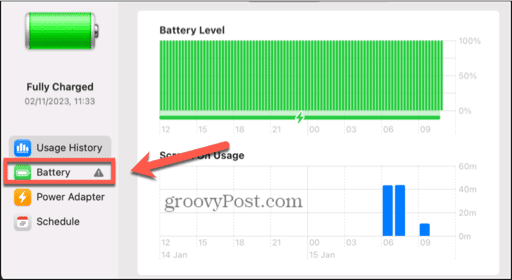 mac battery menu