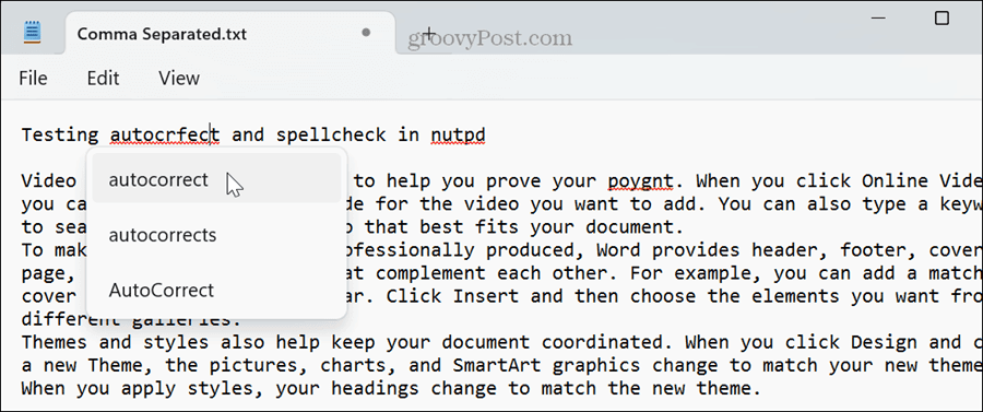 spellcheck notepad on windows 11