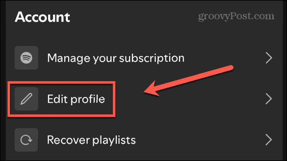 Spotify edit profile