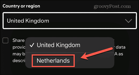 Spotify select region