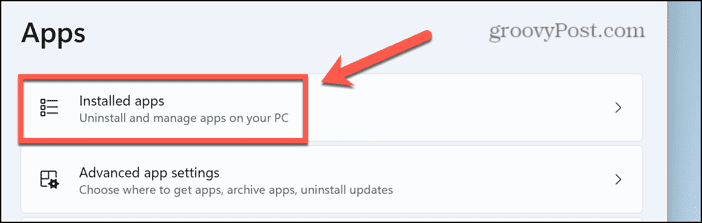 windows 11 installed apps