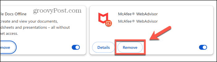 chrome remove extension