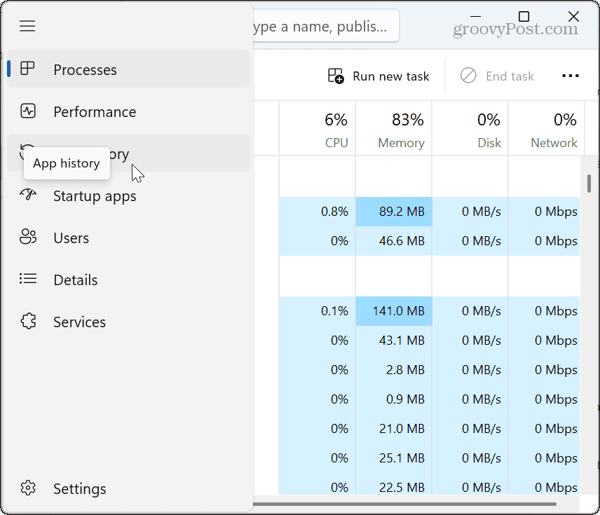 Task Manager Running