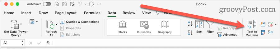 Text to Columns Button in Excel Data Ribbon